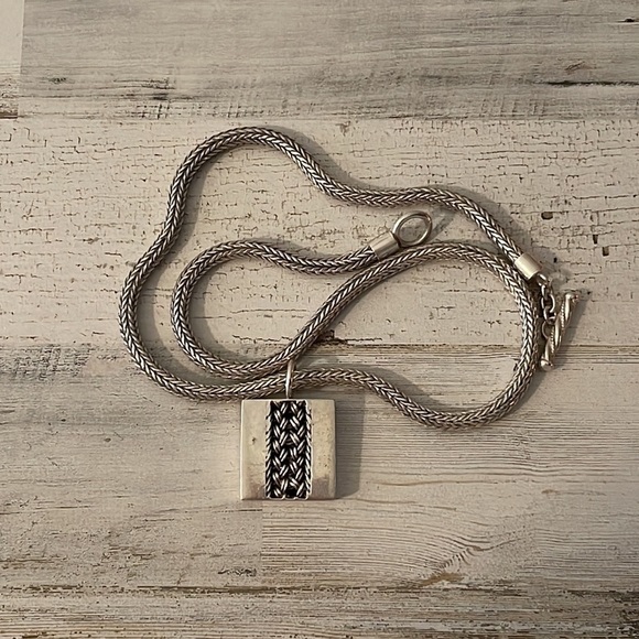 Lois Hill Sterling Silver Foxtail Chain Pendant Necklace 925 Bali - Picture 2 of 5